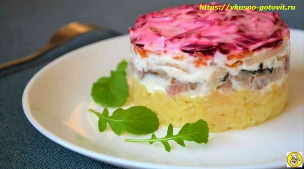 Селёдка под шубой &mdash; классический рецепт приготовления