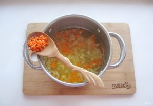 Суп с чечевицей и тушенкой