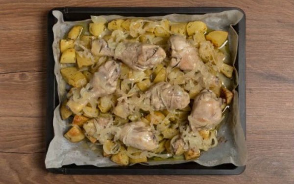 Куриные ножки с картошкой в духовке, самый вкусный рецепт на противне Куриные ножки с картошкой в духовке, самый вкусный рецепт на противне