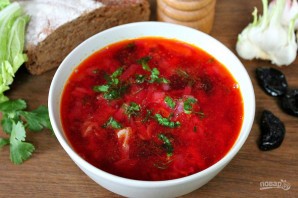 Борщ с фасолью и черносливом Борщ с фасолью и черносливом