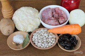 Борщ с фасолью и черносливом Борщ с фасолью и черносливом