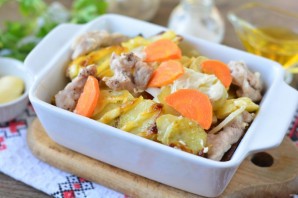 Картошка с мясом слоями в духовке