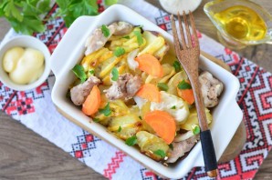 Картошка с мясом слоями в духовке