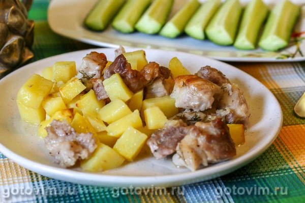 Картошка с мясом в рукаве