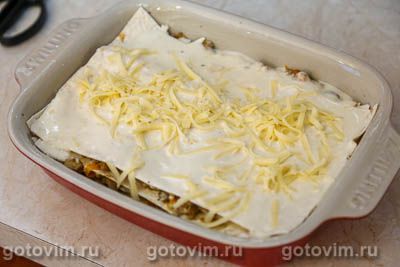 Лазанья из лаваша с фаршем и грибами Лазанья из лаваша с фаршем и грибами