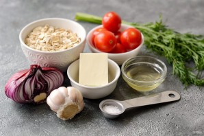 Овсяная каша с помидорами и сыром