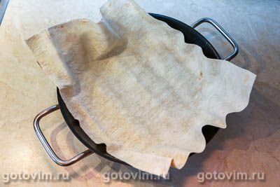 Пирог из лаваша с ветчиной и сыром