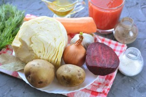 Постный украинский борщ