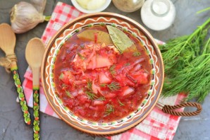 Постный украинский борщ