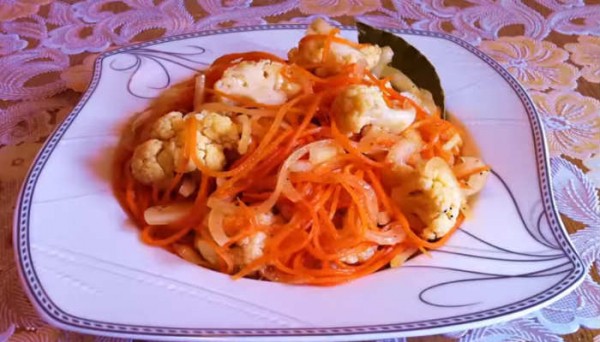 Салат из цветной капусты по-корейски с морковью — очень вкусные рецепты приготовления Салат из цветной капусты по-корейски с морковью — очень вкусные рецепты приготовления