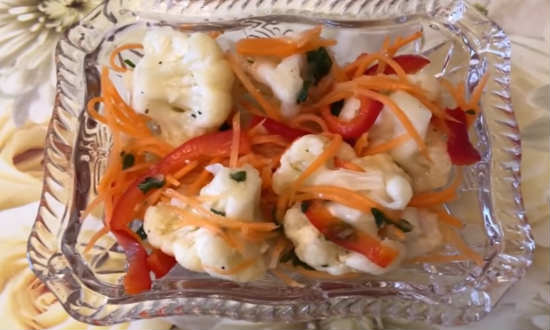 Салат из цветной капусты по-корейски с морковью — очень вкусные рецепты приготовления Салат из цветной капусты по-корейски с морковью — очень вкусные рецепты приготовления