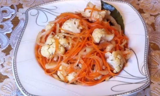 Салат из цветной капусты по-корейски с морковью — очень вкусные рецепты приготовления Салат из цветной капусты по-корейски с морковью — очень вкусные рецепты приготовления