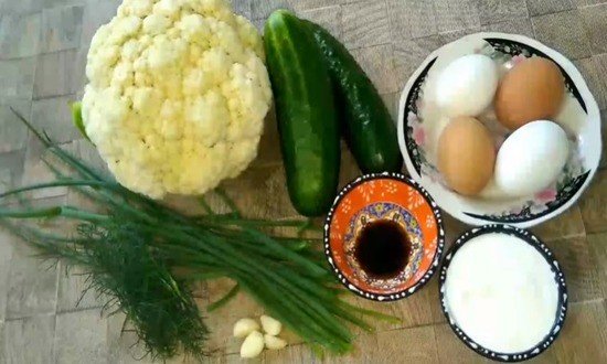 Салат из цветной капусты с яйцом — 7 рецептов очень вкусных салатов