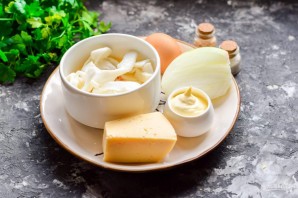 Салат "Мимоза" с кальмарами Салат "Мимоза" с кальмарами