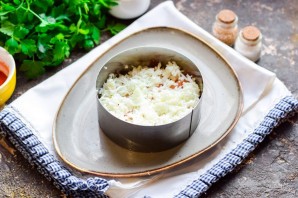 Салат "Мимоза" с копченой рыбой