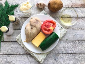 Салат "Муравейник" с картошкой фри