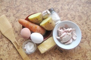 Салат "Сугробы" с курицей