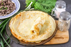 Блины с куриными желудками