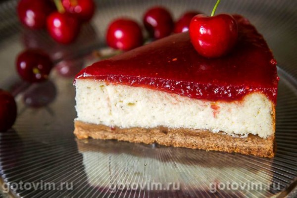 Чизкейк с клубничным желе в духовке Чизкейк с клубничным желе в духовке