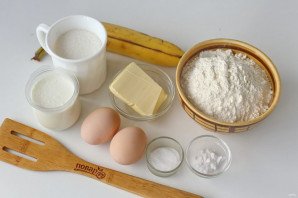 Йогуртовый пирог с бананами