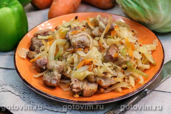 Капуста в рукаве с мясом