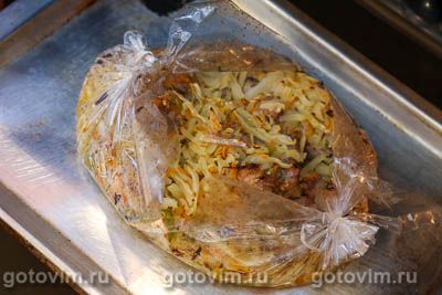 Капуста в рукаве с мясом