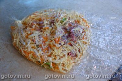 Капуста в рукаве с мясом