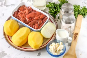 Картофельное пюре с печенью