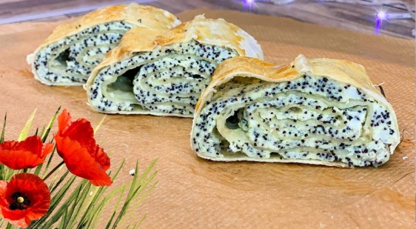 Маковый рулет из лаваша, пошаговый рецепт с фото
