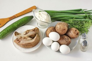 Окрошка с языком