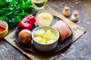 Плов с курицей и ананасом Плов с курицей и ананасом