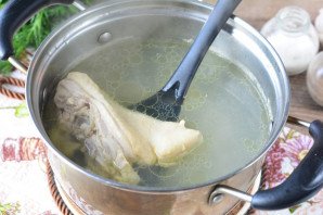 Рисовый суп с чесноком