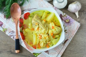 Рисовый суп с чесноком