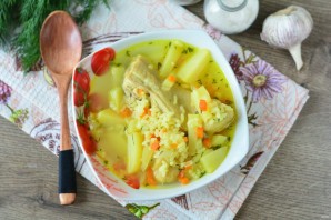 Рисовый суп с чесноком