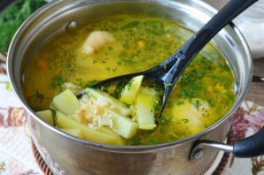 Рисовый суп с чесноком