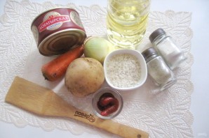 Рисовый суп с тушенкой