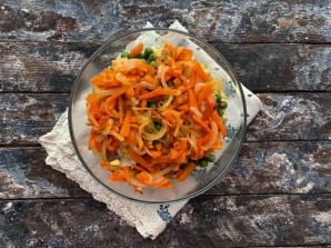 Салат с куриными сердечками и печенью