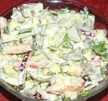 Салат со свиным сердцем