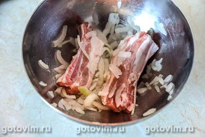 Шашлык из свиных ребрышек на шампурах Шашлык из свиных ребрышек на шампурах