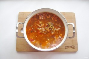 Солянка с солеными грибами