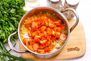 Суп с чечевицей и сосисками