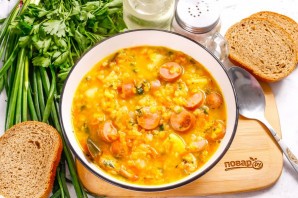 Суп с чечевицей и сосисками