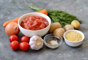 Томатный вегетарианский суп