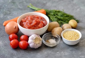 Томатный вегетарианский суп