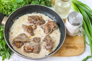 Куриная печень в горчичном соусе