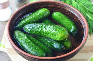 Огурцы малосольные в пакете с чесноком