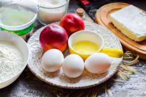 Пирог с творогом и нектаринами Пирог с творогом и нектаринами