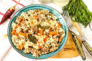 Плов с бараниной и курдюком