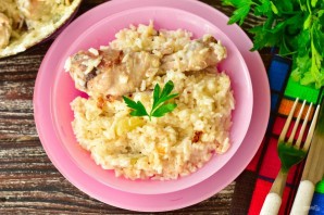 Рис с курицей в сливках