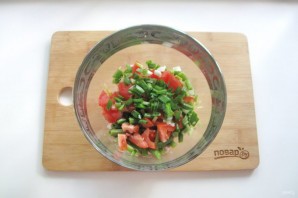 Салат из спаржевой фасоли с ветчиной